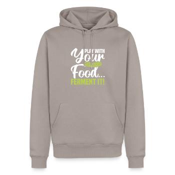 Gurken - Männer Premium Bio Hoodie - Taupe - Vorne - Nico (187cm)