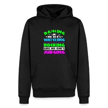 Festival - Männer Premium Bio Hoodie - Schwarz - Vorne - Nico (187cm)