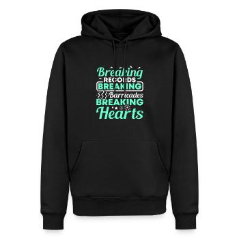 Festival - Männer Premium Bio Hoodie - Schwarz - Vorne - Nico (187cm)