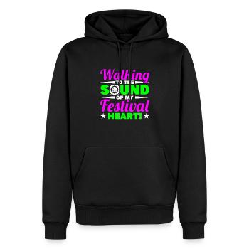 Festival - Männer Premium Bio Hoodie - Schwarz - Vorne - Nico (187cm)