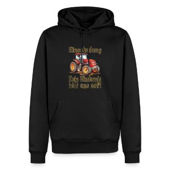 Écolier - Sweat à capuche Premium bio Homme - noir - Devant - Nico (187cm)