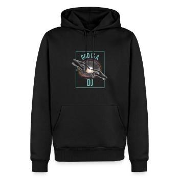 Festival - Männer Premium Bio Hoodie - Schwarz - Vorne - Nico (187cm)