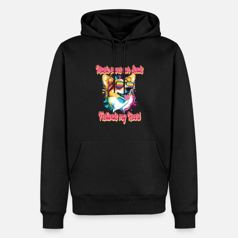 Fête - Sweat à capuche Premium bio Homme - noir