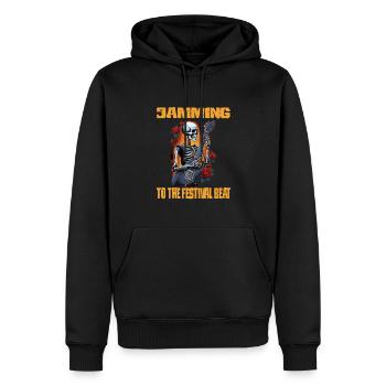 Festival - Männer Premium Bio Hoodie - Schwarz - Vorne - Nico (187cm)