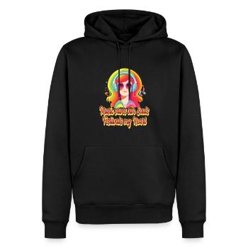 Festival - Männer Premium Bio Hoodie - Schwarz - Vorne - Nico (187cm)