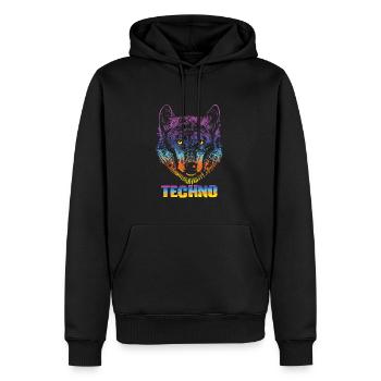 Festival - Männer Premium Bio Hoodie - Schwarz - Vorne - Nico (187cm)