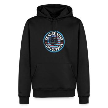 Vieux films - Sweat à capuche Premium bio Homme - noir - Devant - Nico (187cm)