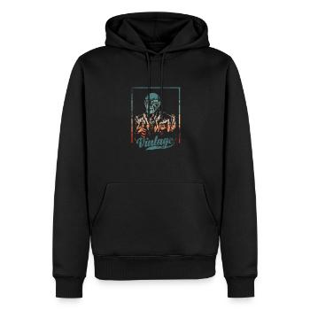 Vieux films - Sweat à capuche Premium bio Homme - noir - Devant - Nico (187cm)