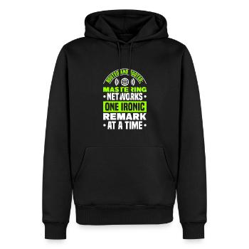 Network Engineer - Männer Premium Bio Hoodie - Schwarz - Vorne - Nico (187cm)