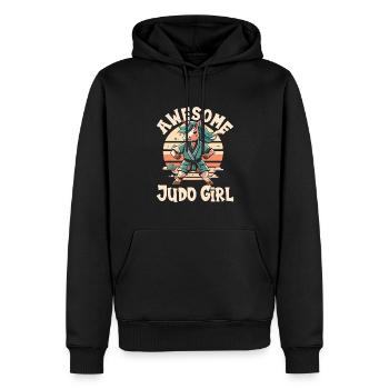 Judo - Sweat à capuche Premium bio Homme - noir - Devant - Nico (187cm)