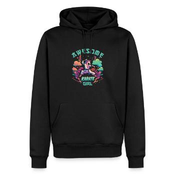 karaté - Sweat à capuche Premium bio Homme - noir - Devant - Nico (187cm)