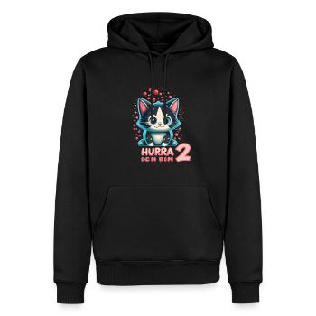 2. Geburtstag - Männer Premium Bio Hoodie - Schwarz - Vorne - Nico (187cm)
