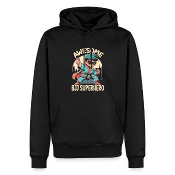 Jiu Jitsu - Sweat à capuche Premium bio Homme - noir - Devant - Nico (187cm)