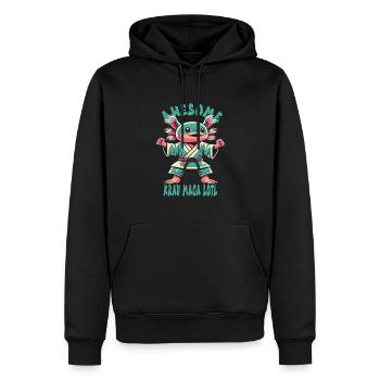Krav Maga - Sweat à capuche Premium bio Homme - noir - Devant - Nico (187cm)