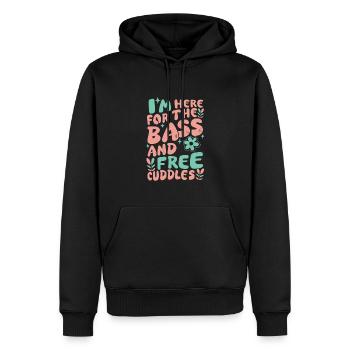 Festival - Männer Premium Bio Hoodie - Schwarz - Vorne - Nico (187cm)