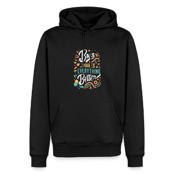 Festival - Männer Premium Bio Hoodie - Schwarz - Vorne - Nico (187cm)