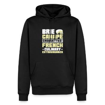 Französisches Essen - Männer Premium Bio Hoodie - Schwarz - Vorne - Nico (187cm)