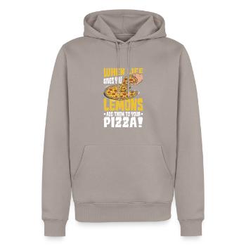 Cuisine italienne - Sweat à capuche Premium bio Homme - taupe - Devant - Nico (187cm)