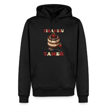 Cuisine italienne - Sweat à capuche Premium bio Homme - noir - Devant - Nico (187cm)