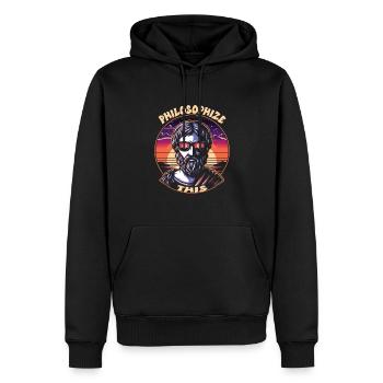 Philosophie - Sweat à capuche Premium bio Homme - noir - Devant - Nico (187cm)
