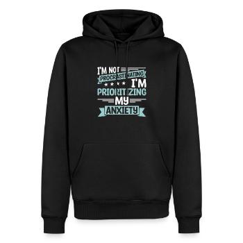 Psychologist - Men’s Premium Organic Hoodie - black - Front - Nico (187cm)