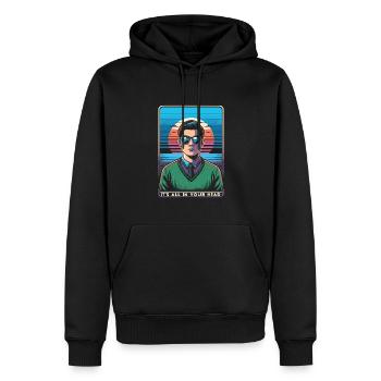 Psychologue - Sweat à capuche Premium bio Homme - noir - Devant - Nico (187cm)