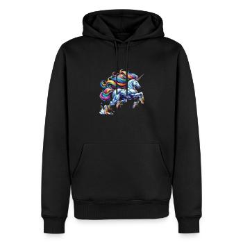 Formateur - Sweat à capuche Premium bio Homme - noir - Devant - Nico (187cm)