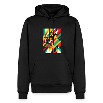 Capoeira - Sweat à capuche Premium bio Homme - noir - Devant - Nico (187cm)