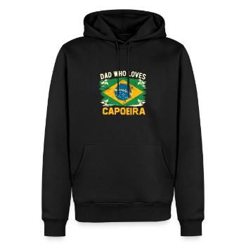Capoeira - Sweat à capuche Premium bio Homme - noir - Devant - Nico (187cm)