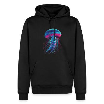 Méduse - Sweat à capuche Premium bio Homme - noir - Devant - Nico (187cm)