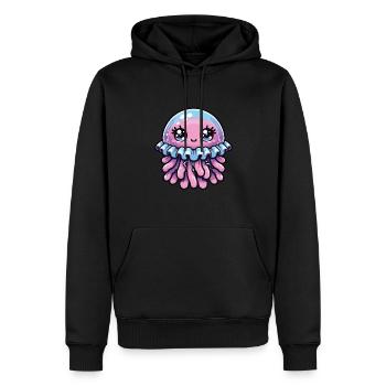 Méduse - Sweat à capuche Premium bio Homme - noir - Devant - Nico (187cm)