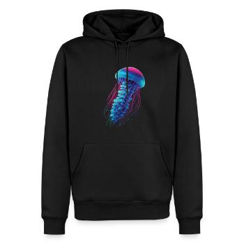 Méduse - Sweat à capuche Premium bio Homme - noir - Devant - Nico (187cm)