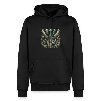 Méduse - Sweat à capuche Premium bio Homme - noir - Devant - Nico (187cm)