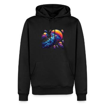 Méduse - Sweat à capuche Premium bio Homme - noir - Devant - Nico (187cm)