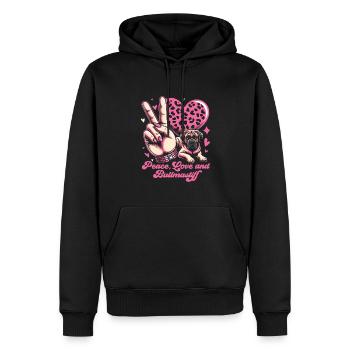 Bullmastiff (Bullmastiff) - Sweat à capuche Premium bio Homme - noir - Devant - Nico (187cm)