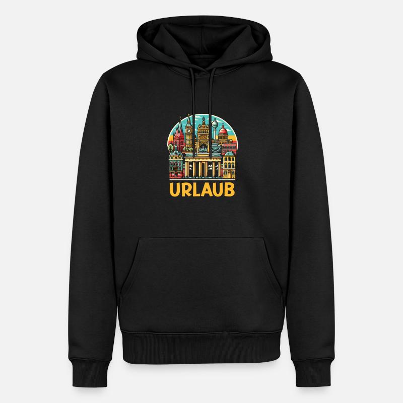 Vacances - Sweat à capuche Premium bio Homme - noir