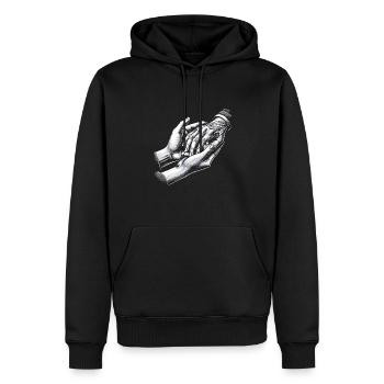 Infirmier(ère) en gériatrie - Sweat à capuche Premium bio Homme - noir - Devant - Nico (187cm)