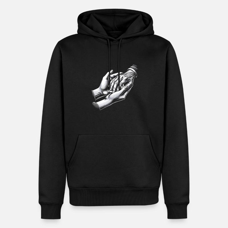 Infirmier(ère) en gériatrie - Sweat à capuche Premium bio Homme - noir