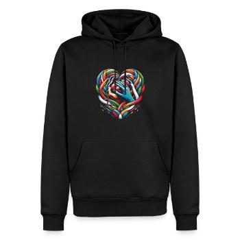 Infirmier(ère) en gériatrie - Sweat à capuche Premium bio Homme - noir - Devant - Nico (187cm)