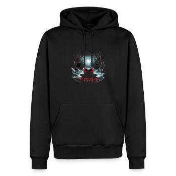 Frosch - Männer Premium Bio Hoodie - Schwarz - Vorne - Nico (187cm)