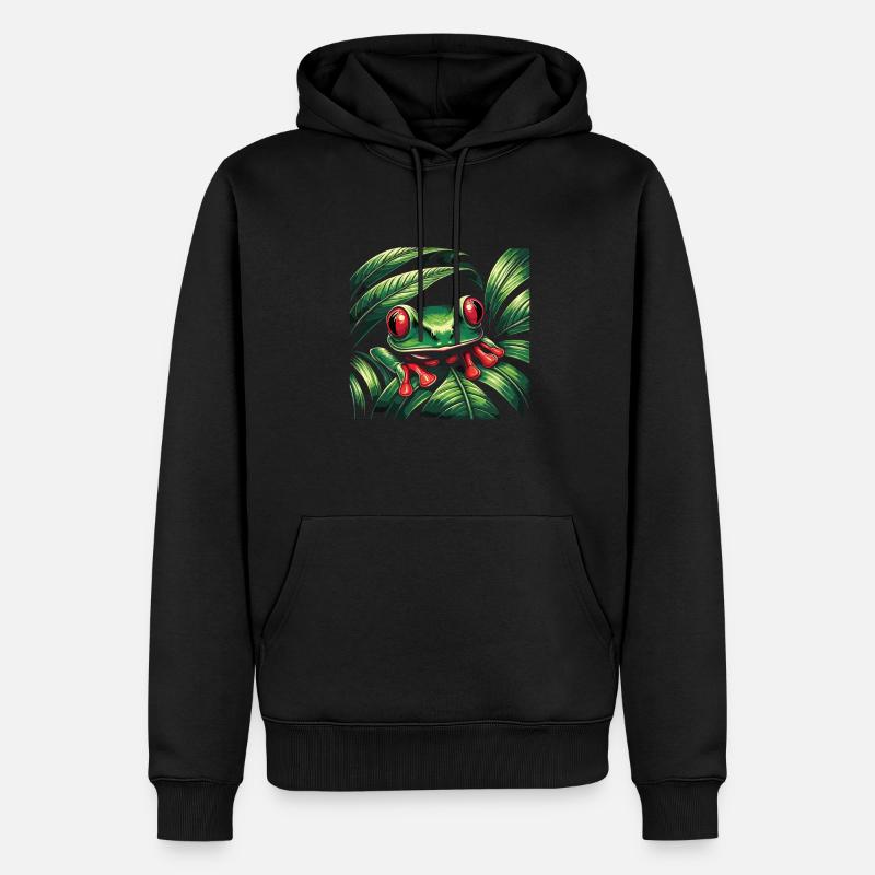 Frosch - Männer Premium Bio Hoodie - Schwarz