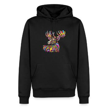 Hippie Festival - Sweat à capuche Premium bio Homme - noir - Devant - Nico (187cm)