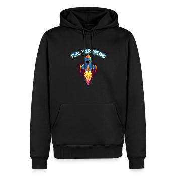 Rocket - Men’s Premium Organic Hoodie - black - Front - Nico (187cm)