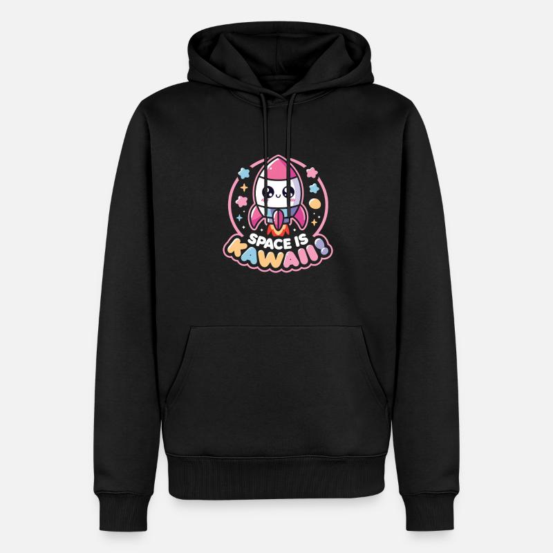 Rakete - Männer Premium Bio Hoodie - Schwarz