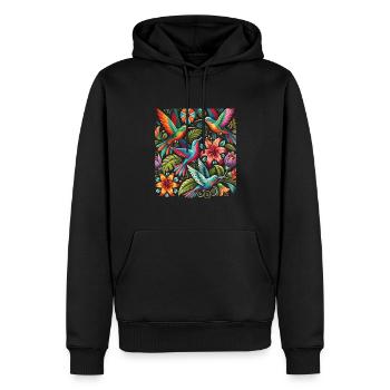 Exotique - Sweat à capuche Premium bio Homme - noir - Devant - Nico (187cm)