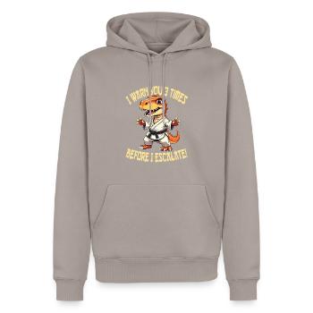 Martial arts - Men’s Premium Organic Hoodie - taupe - Front - Nico (187cm)