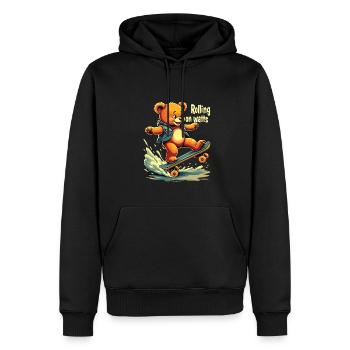 E Skateboard - Männer Premium Bio Hoodie - Schwarz - Vorne - Nico (187cm)