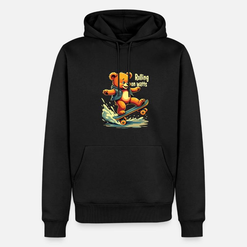 Planche à roulettes E - Sweat à capuche Premium bio Homme - noir