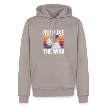 Agility - Men’s Premium Organic Hoodie - taupe - Front - Nico (187cm)