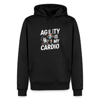 Agility - Männer Premium Bio Hoodie - Schwarz - Vorne - Nico (187cm)